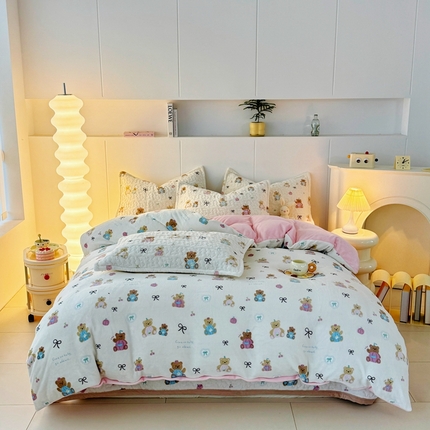 91家纺网 家纺一手货源 找家纺 （总）添越家纺 2025新款简约款牛奶绒床盖四件套