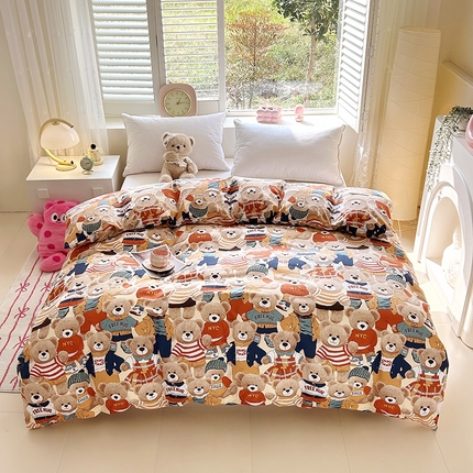 2025新款印花可拆洗棉花被被子被芯 绅士小熊