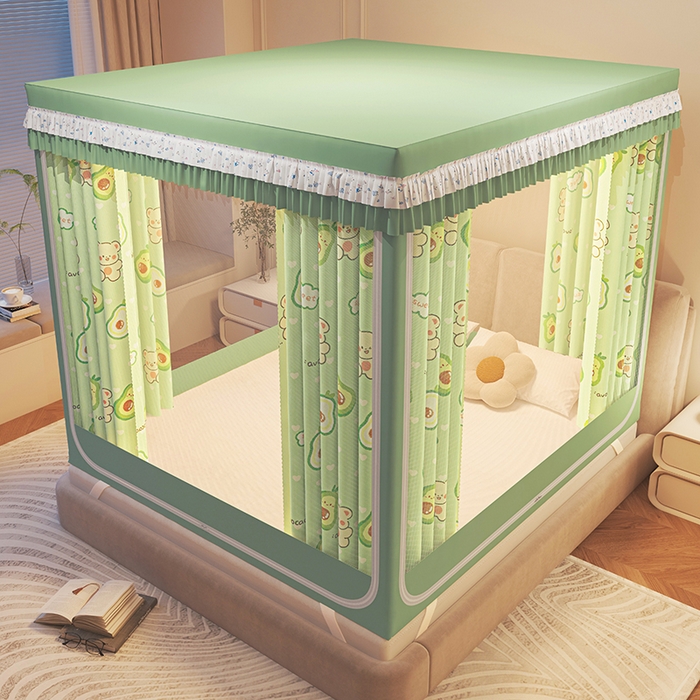 91家纺网 家纺一手货源 找家纺 迪凡保罗蚊帐 2025新款2501专版印花遮光帘防摔坐床蚊帐 开心果