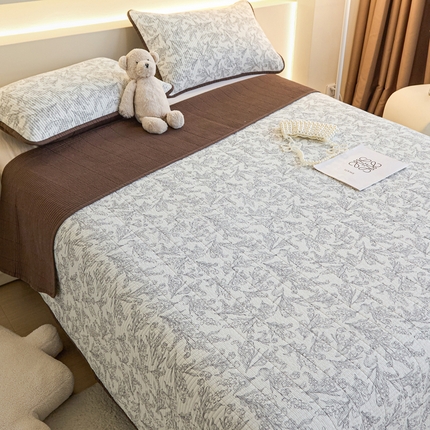 柠馨 2024新款全棉床盖三件套 麦语