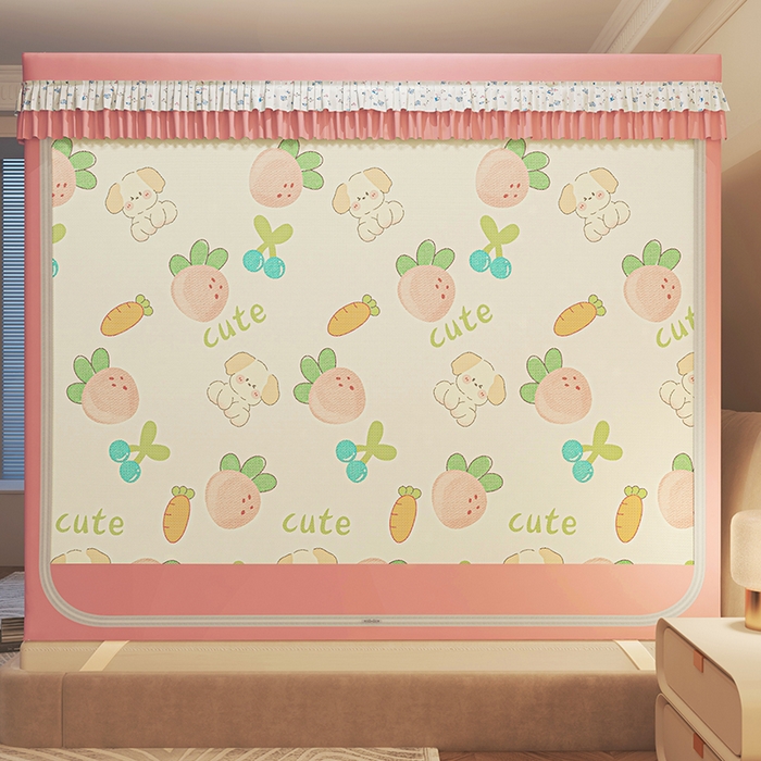 91家纺网 家纺一手货源 找家纺 迪凡保罗蚊帐 2025新款2501专版印花遮光帘防摔坐床蚊帐 开心萝卜