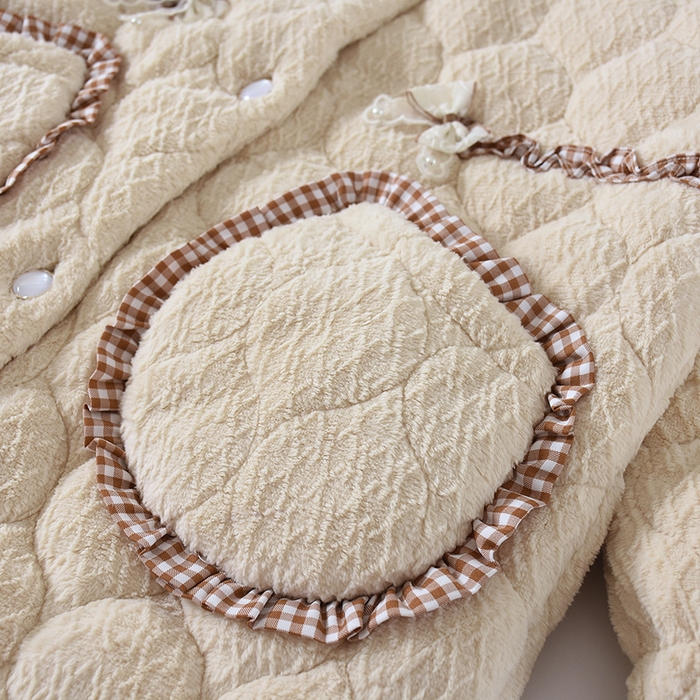 91家纺网 家纺一手货源 找家纺 （总）洛兰沙 中长款睡袍睡衣加厚女士秋冬季三层夹棉