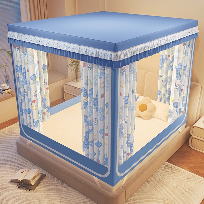 91家纺网 家纺一手货源 找家纺 迪凡保罗蚊帐 2025新款2501专版印花遮光帘防摔坐床蚊帐 樱花漫天