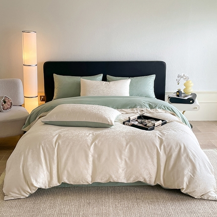 91家纺网 家纺一手货源 找家纺 （总）三朵家纺 2024新款全棉贡缎大提花四件套系列