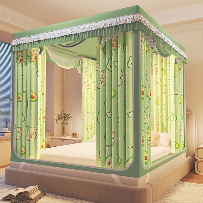 91家纺网 家纺一手货源 找家纺 迪凡保罗蚊帐 2025新款2501专版印花遮光帘防摔坐床蚊帐 开心果