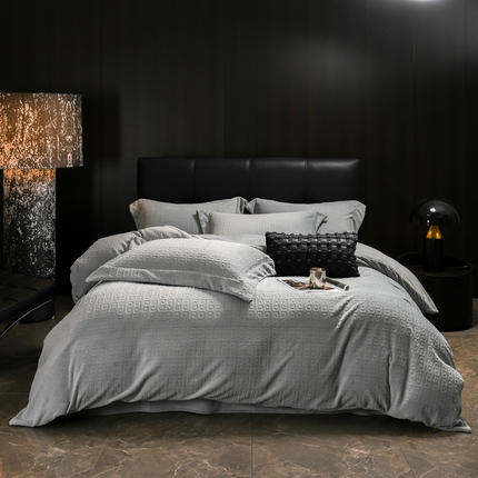 丽卡家纺（原丽卡家纺） 2024新款A类高克重全消光牛奶绒四件套 灰色