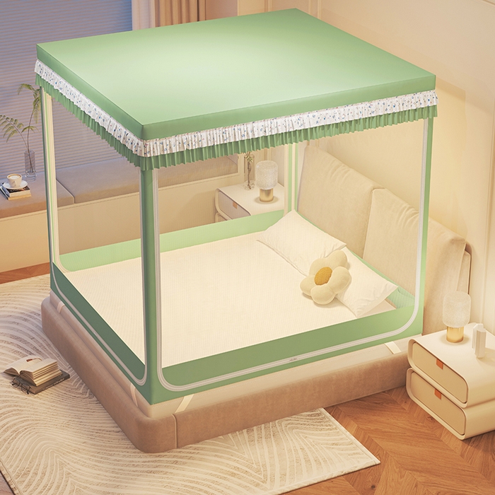 91家纺网 家纺一手货源 找家纺 迪凡保罗蚊帐 2025新款2501专版印花遮光帘防摔坐床蚊帐 趣味熊猫