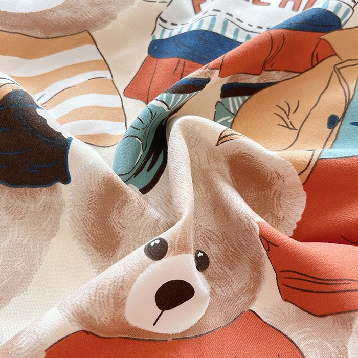 91家纺网 家纺一手货源 找家纺 2025新款印花可拆洗棉花被被子被芯 绅士小熊