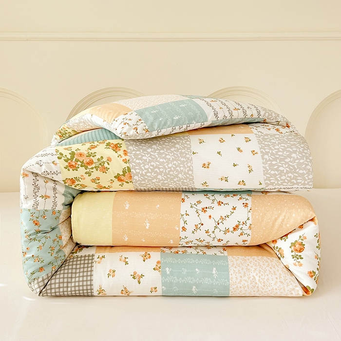 91家纺网 家纺一手货源 找家纺 2025新款印花可拆洗棉花被被子被芯 花幽兰