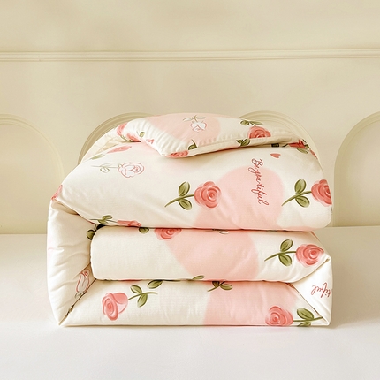 91家纺网 家纺一手货源 找家纺 2025新款印花可拆洗棉花被被子被芯 花语绮梦