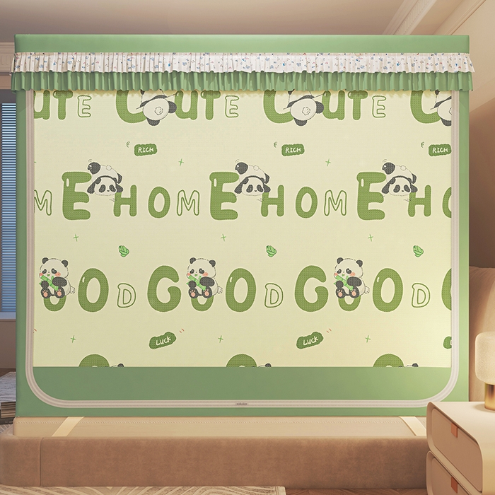 91家纺网 家纺一手货源 找家纺 迪凡保罗蚊帐 2025新款2501专版印花遮光帘防摔坐床蚊帐 趣味熊猫