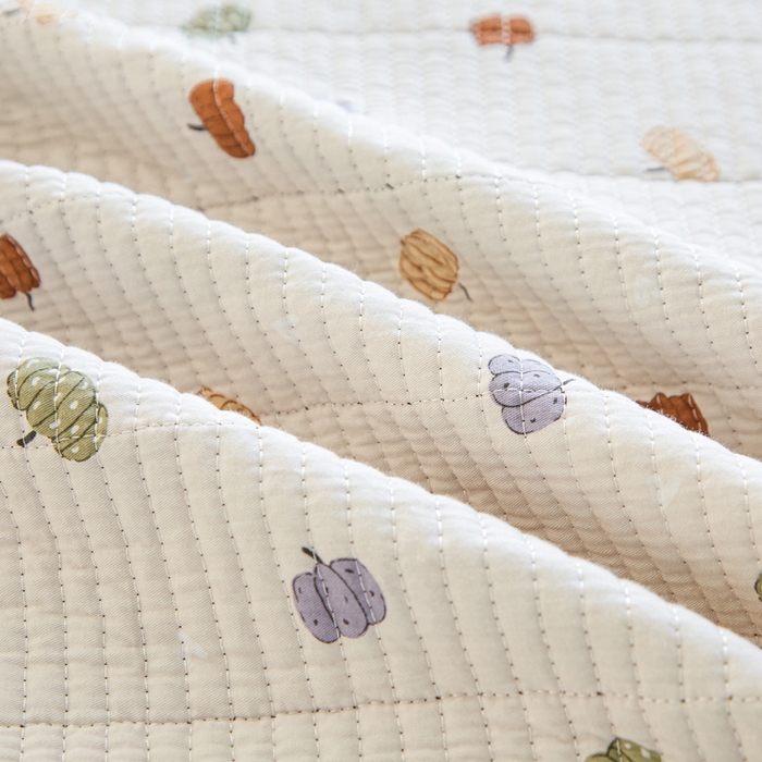 91家纺网 家纺一手货源 找家纺 柠馨 2024新款全棉床盖三件套 五彩南瓜