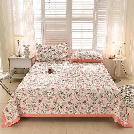 圣楚家纺 2024新款竺小棉加绒床盖 芳菲曼舞