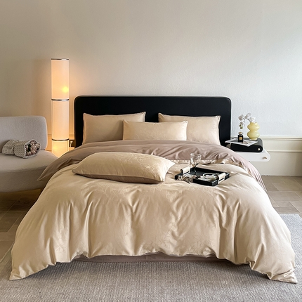 91家纺网 家纺一手货源 找家纺 （总）三朵家纺 2024新款全棉贡缎大提花四件套系列