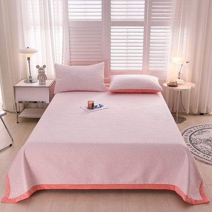 圣楚家纺 2024新款竺小棉加绒床盖 樱花点点