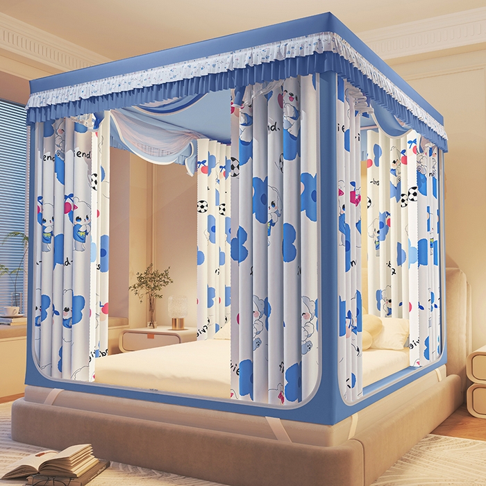 91家纺网 家纺一手货源 找家纺 迪凡保罗蚊帐 2025新款2501专版印花遮光帘防摔坐床蚊帐 美人狗