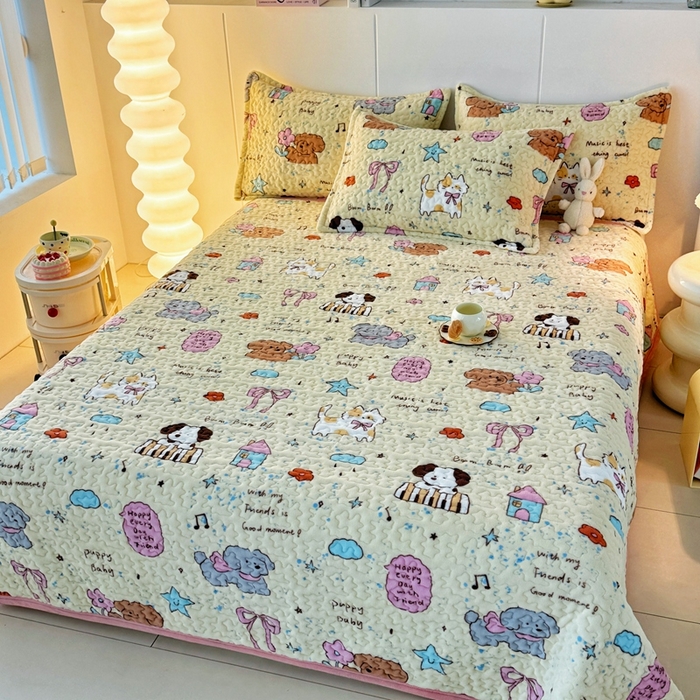 91家纺网 家纺一手货源 找家纺 添越家纺 2025新款简约款牛奶绒床盖四件套 童话故事