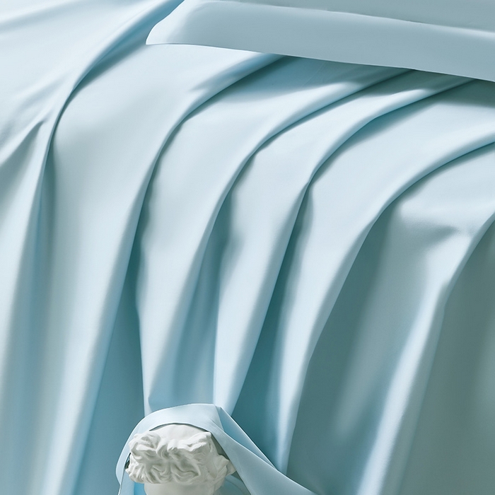 91家纺网 家纺一手货源 找家纺 轩和家居 2024新款70S长绒棉被套 天青蓝