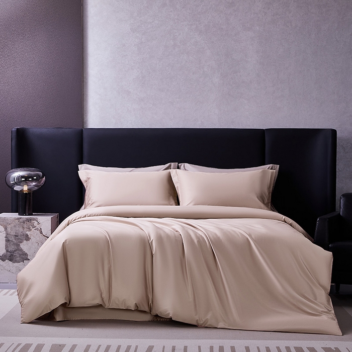 91家纺网 家纺一手货源 找家纺 轩和家居 2024新款70S长绒棉被套 画眉粉