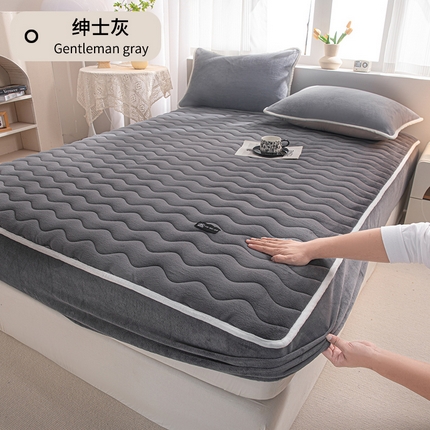 91家纺网 家纺一手货源 找家纺 （总）恒尚居 2024冬季新品高克重牛奶绒床笠加绒加厚大豆抗菌夹棉床笠【丽纹系列】