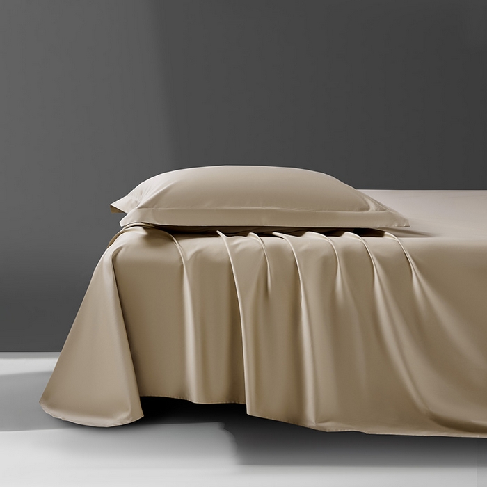 91家纺网 家纺一手货源 找家纺 轩和家居 2024新款70S长绒棉单床单 浮光金