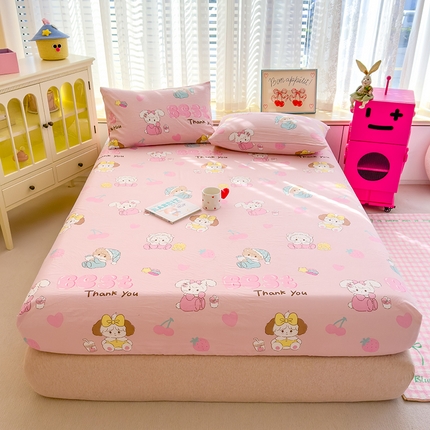 宏源家纺2024新款A类高克重超柔水洗云朵棉单床笠 快乐甜奈