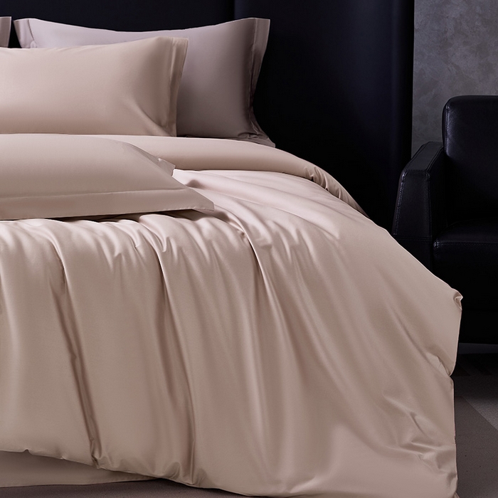 91家纺网 家纺一手货源 找家纺 轩和家居 2024新款70S长绒棉被套 画眉粉