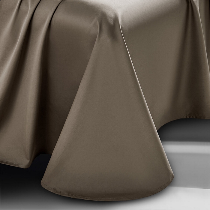 91家纺网 家纺一手货源 找家纺 轩和家居 2024新款70S长绒棉单床单 谷香棕