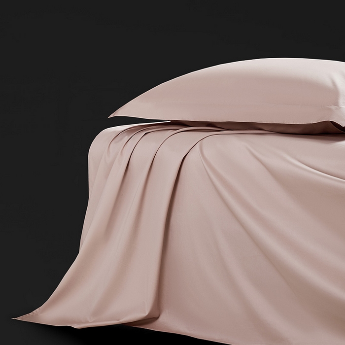 91家纺网 家纺一手货源 找家纺 轩和家居 2024新款70S长绒棉单床单 画眉粉