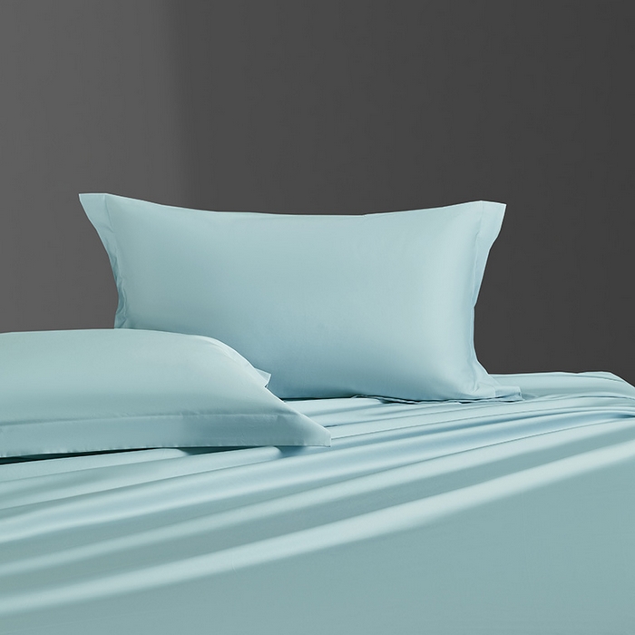 91家纺网 家纺一手货源 找家纺 轩和家居 2024新款70S长绒棉单枕套 天青蓝