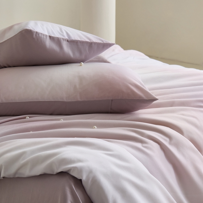 91家纺网 家纺一手货源 找家纺 赫帛 2024新款60s数码印花天丝棉磨毛四件套-极光 极光-粉紫色