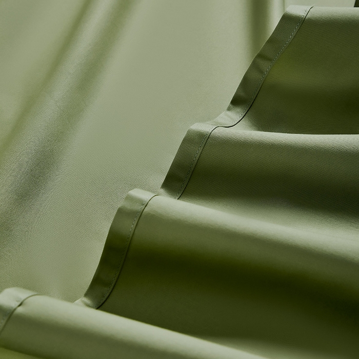 91家纺网 家纺一手货源 找家纺 轩和家居 2024新款70S长绒棉单床单 韶华绿