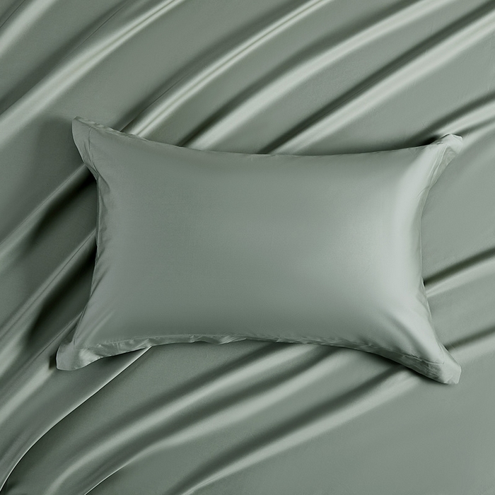 91家纺网 家纺一手货源 找家纺 轩和家居 2024新款70S长绒棉单枕套 迷雾绿