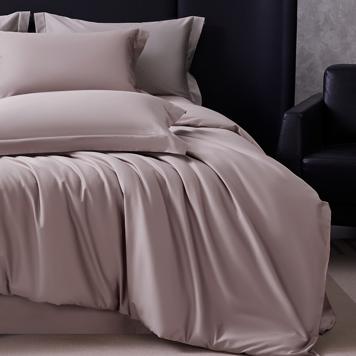 91家纺网 家纺一手货源 找家纺 轩和家居 2024新款70S长绒棉被套 山茶色