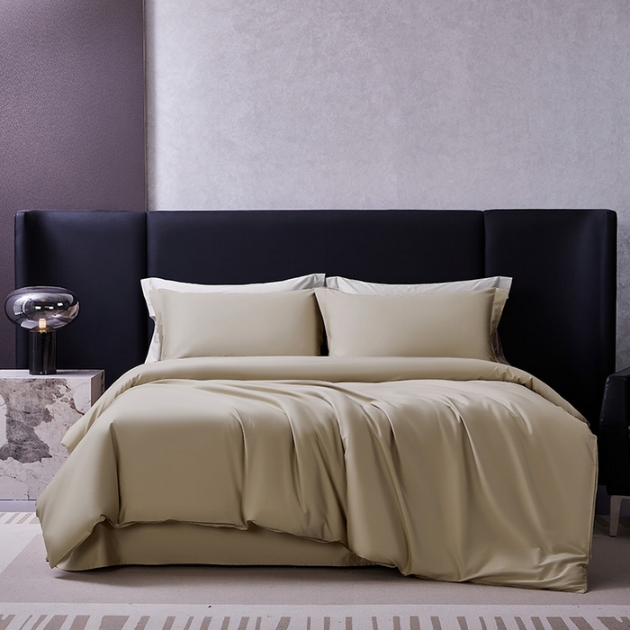 91家纺网 家纺一手货源 找家纺 轩和家居 2024新款70S长绒棉被套 浮光金