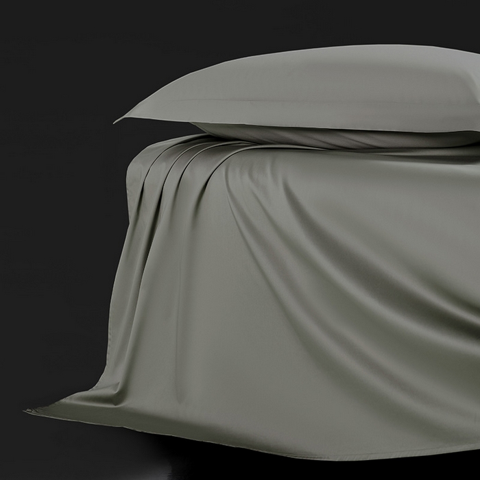 91家纺网 家纺一手货源 找家纺 轩和家居 2024新款70S长绒棉单床单 锦缎灰