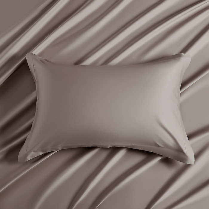 91家纺网 家纺一手货源 找家纺 轩和家居 2024新款70S长绒棉单枕套 山茶色