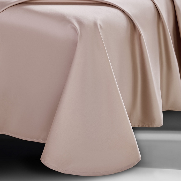 91家纺网 家纺一手货源 找家纺 轩和家居 2024新款70S长绒棉单床单 画眉粉