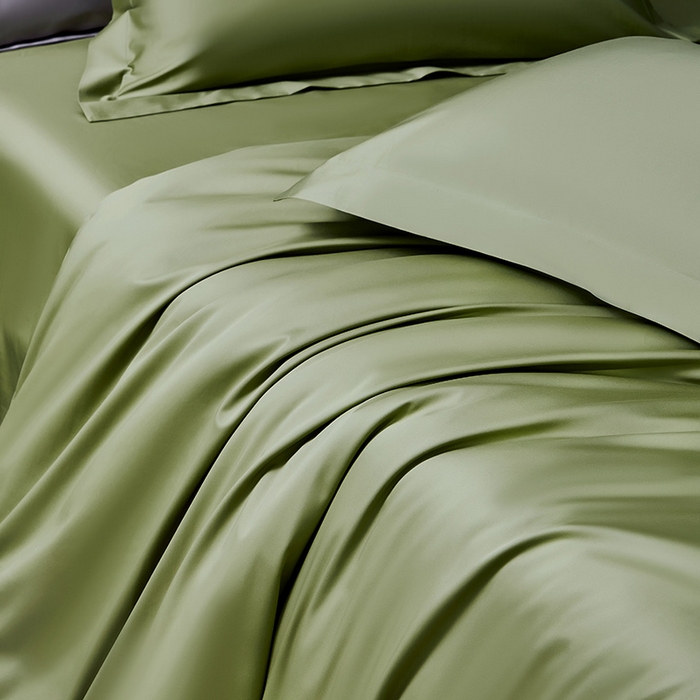 91家纺网 家纺一手货源 找家纺 轩和家居 2024新款70S长绒棉被套 韶华绿