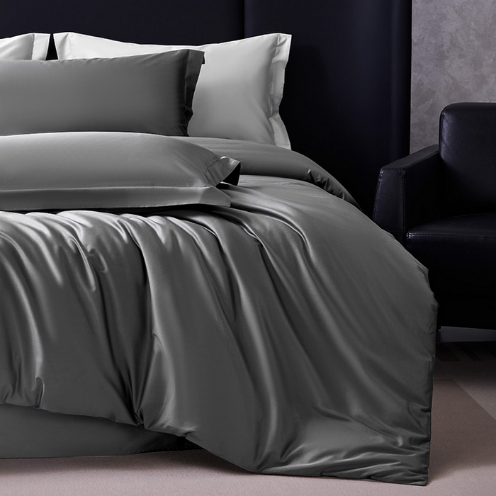 91家纺网 家纺一手货源 找家纺 轩和家居 2024新款70S长绒棉被套 影月黑