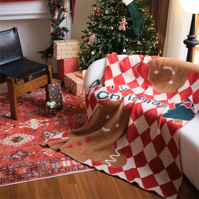 91家纺网 家纺一手货源 找家纺 （总）暖绵绵家纺 2025新款半边绒毛毯-姜饼心愿