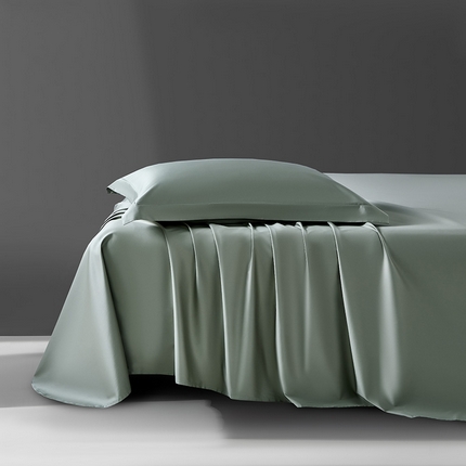 轩和家居 2024新款70S长绒棉单床单 迷雾绿