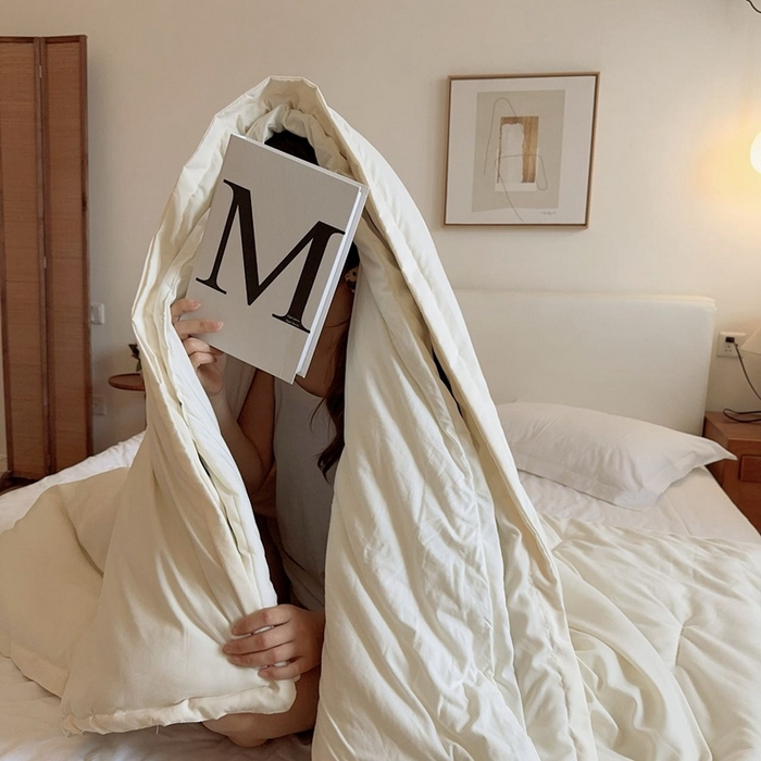 91家纺网 家纺一手货源 找家纺 兜米家居 2025新款深睡亚朵星球同款双层控温被被芯pro被春夏子母被芯 云朵白