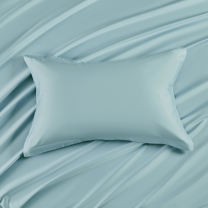 91家纺网 家纺一手货源 找家纺 轩和家居 2024新款70S长绒棉单枕套 天青蓝