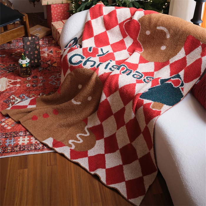 91家纺网 家纺一手货源 找家纺 （总）暖绵绵家纺 2025新款半边绒毛毯-姜饼心愿