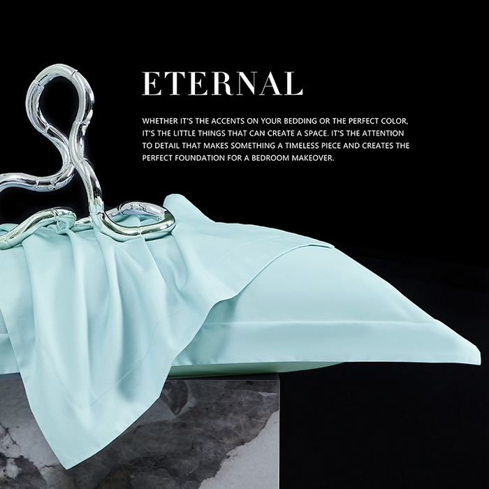 91家纺网 家纺一手货源 找家纺 轩和家居 2024新款70S长绒棉被套 天青蓝