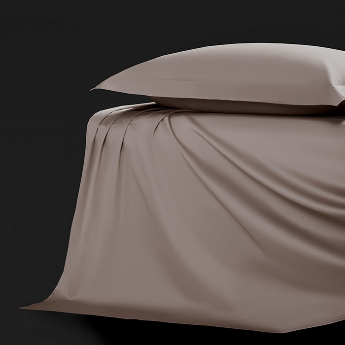 91家纺网 家纺一手货源 找家纺 轩和家居 2024新款70S长绒棉单床单 山茶色