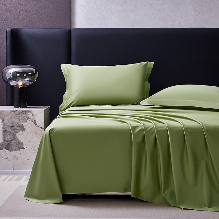 91家纺网 家纺一手货源 找家纺 轩和家居 2024新款70S长绒棉被套 韶华绿