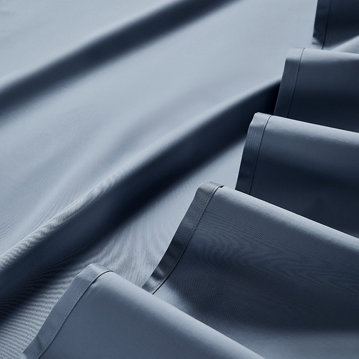 91家纺网 家纺一手货源 找家纺 轩和家居 2024新款70S长绒棉单床单 珐琅蓝