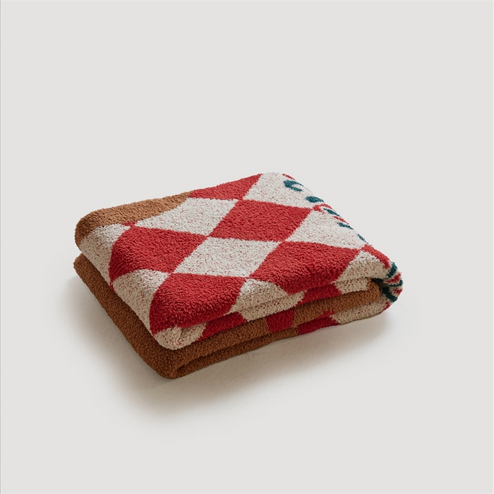 91家纺网 家纺一手货源 找家纺 （总）暖绵绵家纺 2025新款半边绒毛毯-姜饼心愿